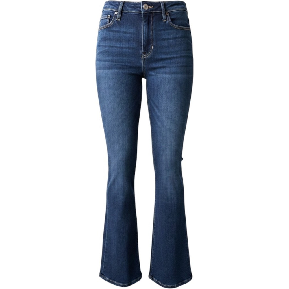 Hollister High Rise Flare Jeans Size 4R W27 Blue Dark Wash Denim Stretch Pants